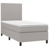 vidaXL Sommier &agrave; lattes de lit avec matelas et LED Gris clair 80x200cm