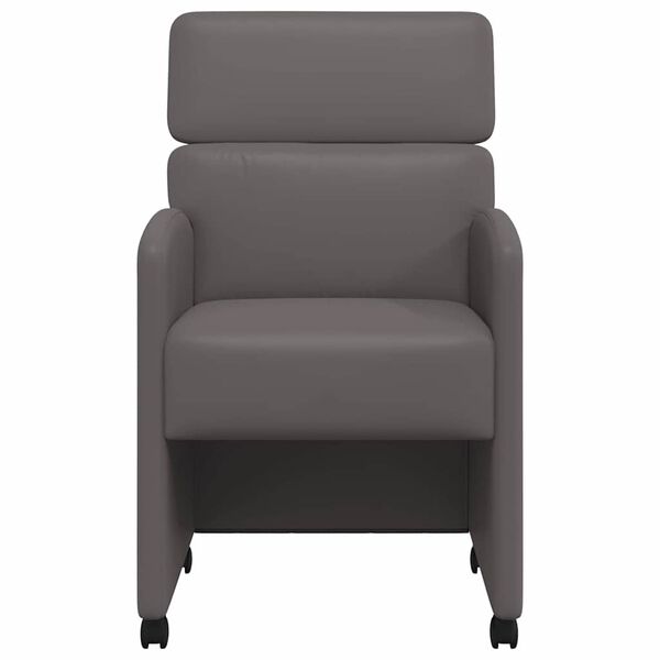 vidaXL Chaises de Salle à Manger avec Roues 2 pcs Gris 58 x 65 x 98 cm