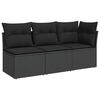 vidaXL Canap&eacute; de jardin avec coussins 3 places en polyrotin noir