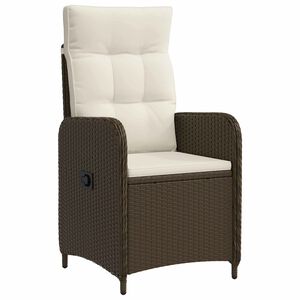 vidaXL Chaise de jardin inclinable Marron et cr&egrave;me blanche