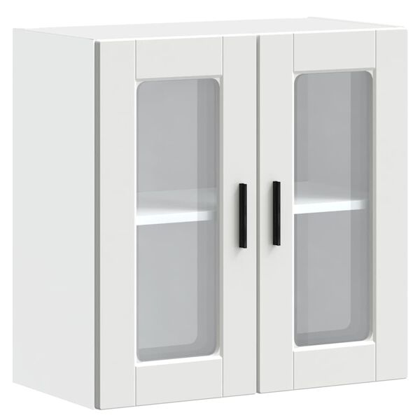 vidaXL Armoire murale de cuisine avec porte en verre Porto blanc