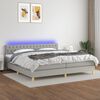 vidaXL Sommier &agrave; lattes de lit matelas LED Gris clair 200x200 cm Tissu