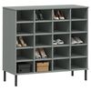 vidaXL &Eacute;tag&egrave;re &agrave; chaussures pieds en m&eacute;tal Gris 95x35x86 cm Bois OSLO