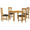vidaXL Ensemble de salle &agrave; manger 5 pc Noir Bois de ch&ecirc;ne massif