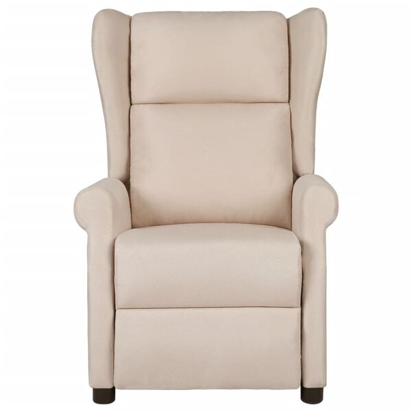 vidaXL Fauteuil de massage Cr&egrave;me Tissu