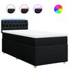 vidaXL Sommier &agrave; lattes de lit avec matelas Noir 90x190 cm Tissu