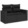 vidaXL Salon de jardin 6 pcs avec coussins noir r&eacute;sine tress&eacute;e