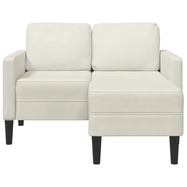 vidaXL Canap&eacute; 2 places avec m&eacute;ridienne en L cr&egrave;me 125 cm velours