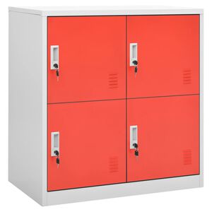 vidaXL Armoire &agrave; casiers Gris clair et rouge 90x45x92,5 cm Acier