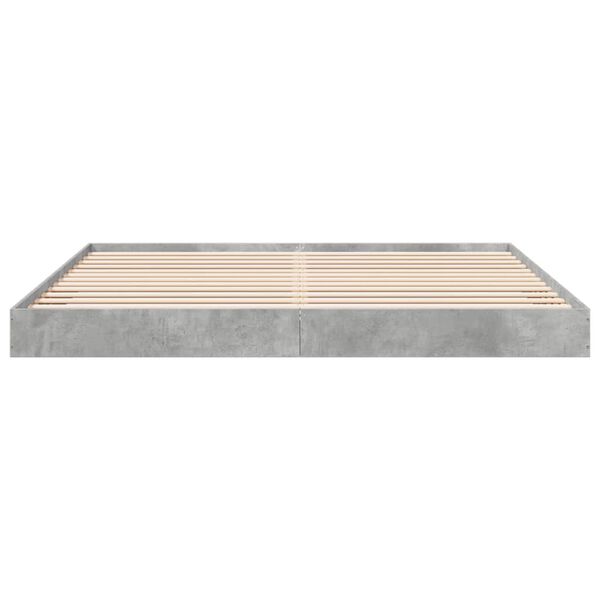 vidaXL Cadre de lit sans matelas gris b&eacute;ton 200x200 cm
