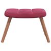 vidaXL Chaise de relaxation avec repose-pied Rouge bordeaux Velours