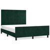 vidaXL Cadre de lit sans matelas vert fonc&eacute; 140x200 cm velours