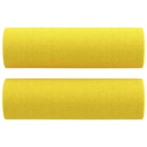 vidaXL Coussins d&eacute;coratifs lot de 2 Jaune clair &Oslash;15x50 cm Tissu