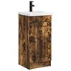 vidaXL Meuble de salle de bain avec &eacute;vier Ch&ecirc;ne fum&eacute; 42 x 40 x 84,5 cm