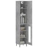 vidaXL Buffet haut Gris béton 34,5x34x180 cm Bois d'ingénierie