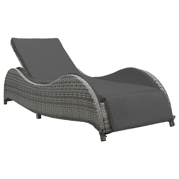 vidaXL Chaise longue avec coussin R&eacute;sine tress&eacute;e Anthracite