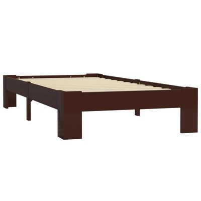 vidaXL Cadre de lit sans matelas marron foncé pin massif 100x200 cm