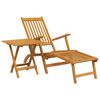 vidaXL Chaise longue d'ext&eacute;rieur repose-pieds et table Acacia solide