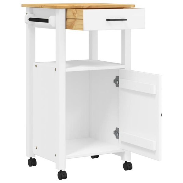 vidaXL Chariot de cuisine MONZA 48x40x88,5 cm bois massif de pin