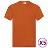Fruit of the Loom T-shirts originaux 5 pcs Orange L Coton