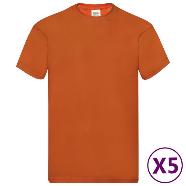 Fruit of the Loom T-shirts originaux 5 pcs Orange L Coton