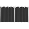 vidaXL Rideaux en voile avec &oelig;illets 2 pcs noir 140x140 cm