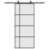 vidaXL Porte coulissante kit de quincaillerie noir 90x205 cm verre ESG