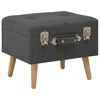 vidaXL Tabouret de rangement 40 cm Gris fonc&eacute; Tissu