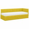 vidaXL Cadre de lit d'angle avec matelas 2 pcs Jaune Velours