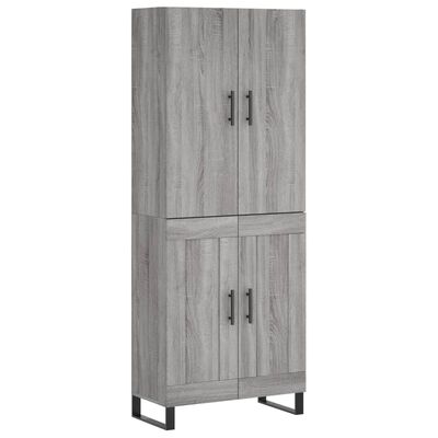 vidaXL Buffet haut Sonoma gris 69,5x34x180 cm Bois d'ingénierie