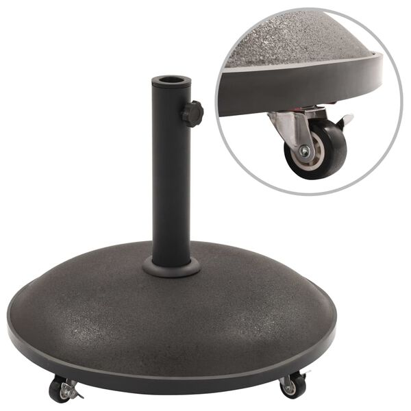vidaXL Socle de parasol Noir B&eacute;ton Rond 25 kg