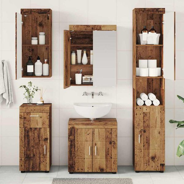 vidaXL Ensemble de mobilier de salle de bain TULUM Bois ancien