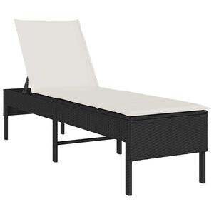 vidaXL Transat avec coussin noir 55x200x44cm r&eacute;sine tress&eacute;e