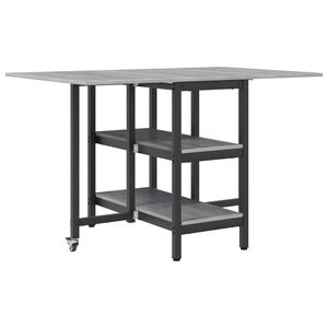 vidaXL Table &agrave; d&icirc;ner 122 x 80 x 76,5 cm Bois d'ing&eacute;nierie Sonoma gris