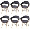 vidaXL Chaises &agrave; manger lot de 6 gris fonc&eacute; bois courb&eacute; et tissu