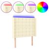 vidaXL T&ecirc;te de lit &agrave; LED Cr&egrave;me 83x16x118/128 cm Similicuir