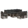 vidaXL Ensemble de canap&eacute; de jardin 9 pc Gris et Gris fonc&eacute; polyrotin