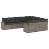 vidaXL Salon de jardin avec coussins 10 pcs gris r&eacute;sine tress&eacute;e