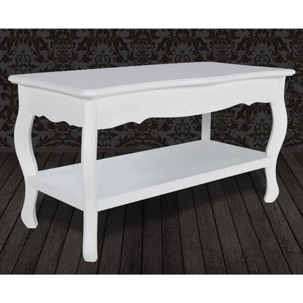 vidaXL Table basse 2 couches MDF Blanc