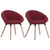 vidaXL Chaises &agrave; manger lot de 2 rouge bordeaux tissu