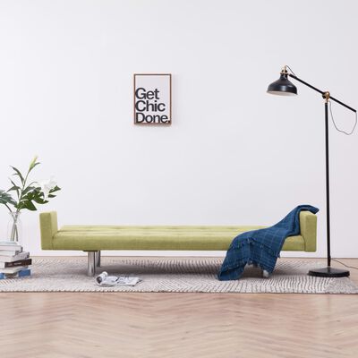 vidaXL Canapé-lit avec accoudoir Vert Polyester