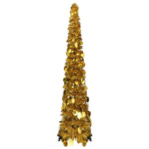 vidaXL Sapin de No&euml;l artificiel escamotable dor&eacute; 120 cm PET