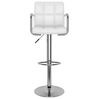 vidaXL Tabouret de bar Blanc Similicuir