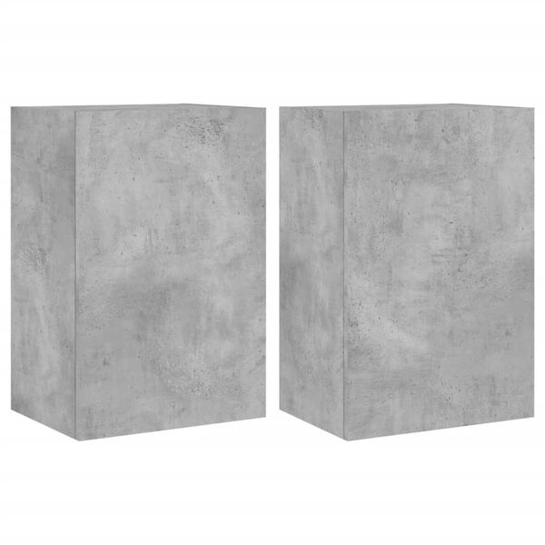 vidaXL Meubles TV muraux 2 pcs gris b&eacute;ton 40,5x30x60cm bois ing&eacute;nierie