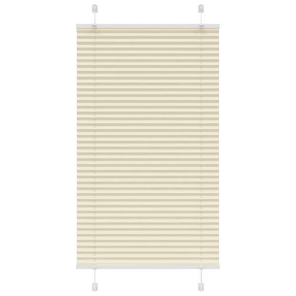 vidaXL Store pliss&eacute; cr&egrave;me 75x100 cm largeur du tissu 74,4 cm polyester