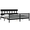 vidaXL Cadre de lit sans matelas noir 200x200 cm bois massif