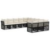 vidaXL Ensemble de canap&eacute; de jardin 11 pc 11 place Noir polyrotin