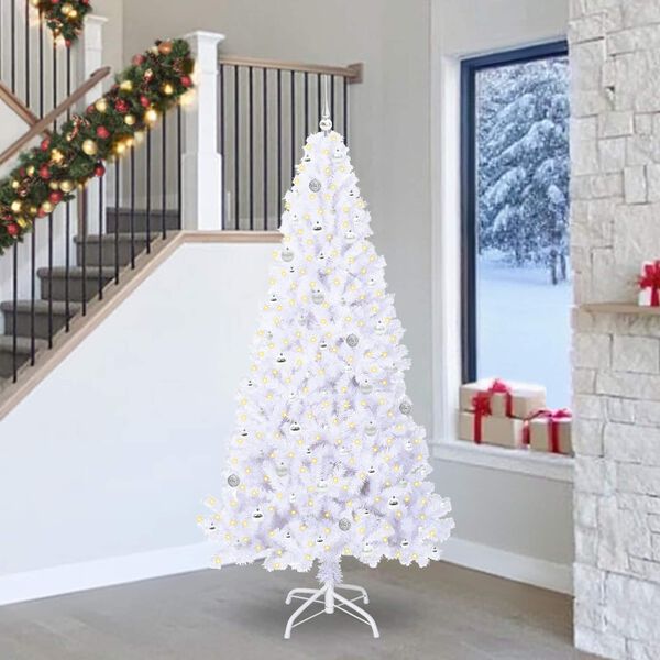 vidaXL Sapin de No&euml;l artificiel avec 300 LED Blanc 240 cm PVC et Acier