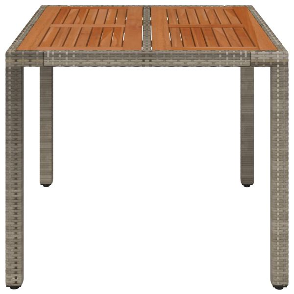 vidaXL Table de jardin dessus en bois Gris 90x90x75 cm Résine tressée