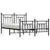 vidaXL Cadre de lit m&eacute;tal sans matelas avec pied de lit noir 140x190cm